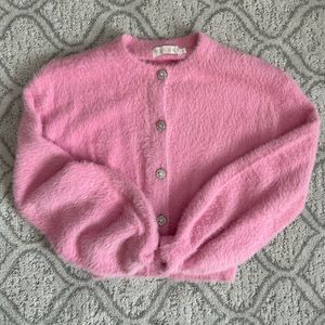 Pink Meshki Fuzzy cardigan